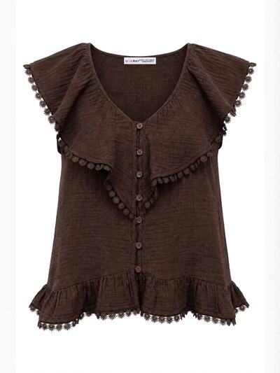 MixRay Bluse‌‌‌‌‌‌‌‌‌ in S in dunkelbraun, Produktansicht