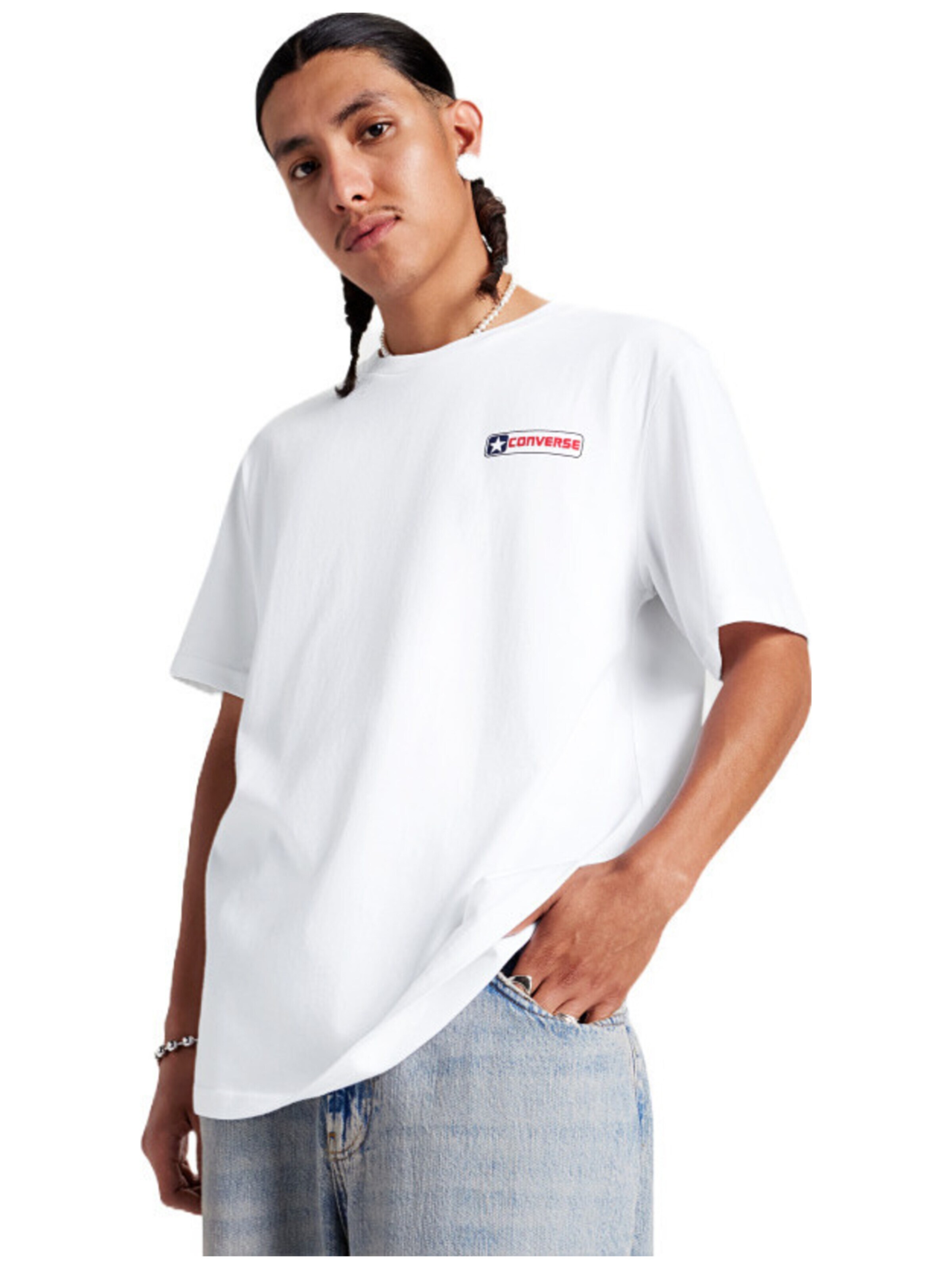 CONVERSE Shirt 'Converse Con T-shirt M Con Box Star Tee' in M in White, Item view