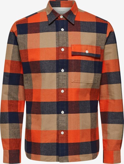 SELECTED HOMME Skjorte i blå / brun / orange, Produktvisning