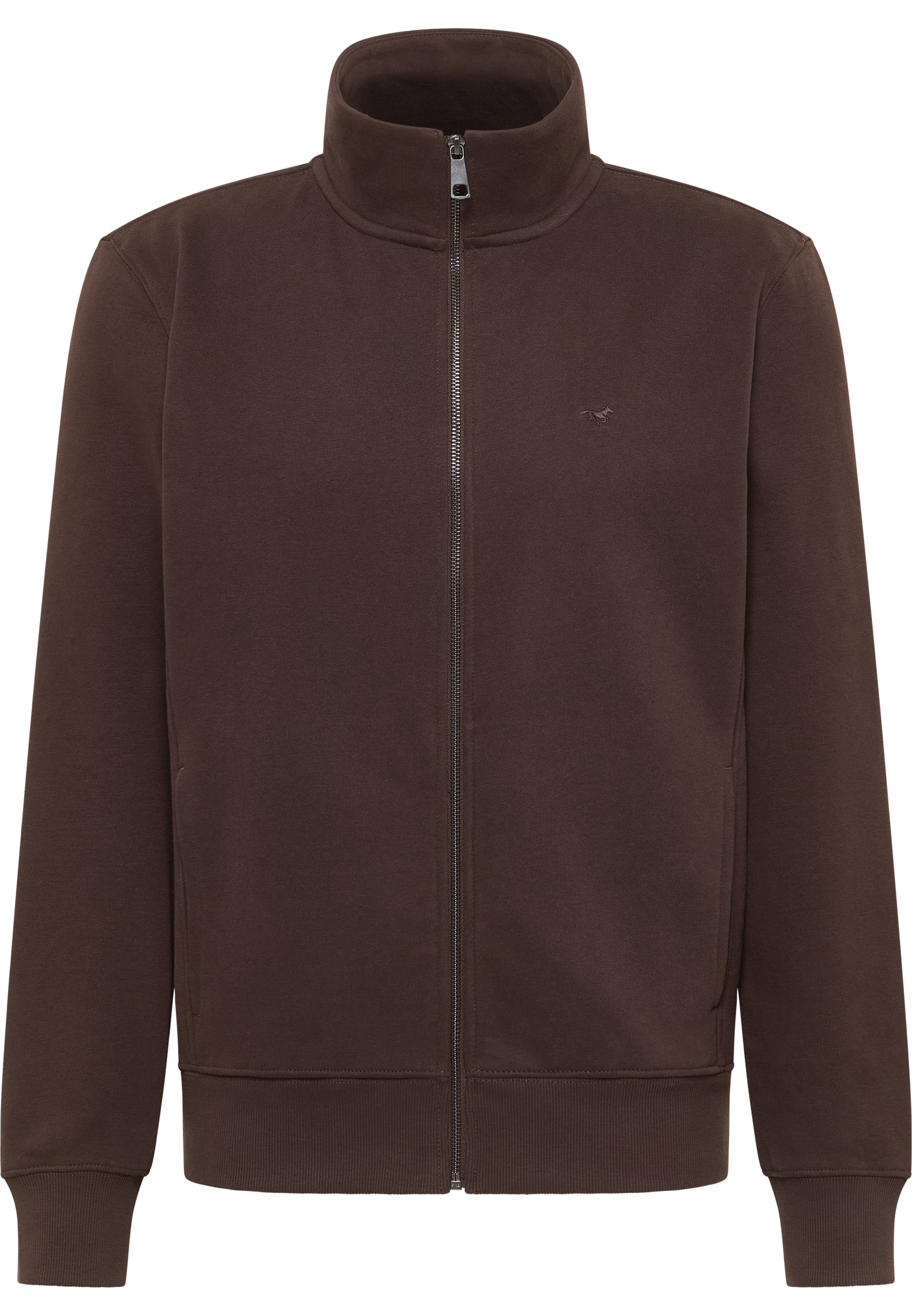 MUSTANG Sweatjacke 'Dillon' in Braun: Vorderseite