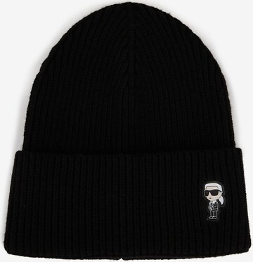 Karl Lagerfeld Beanie 'Ikonik' in Black: front