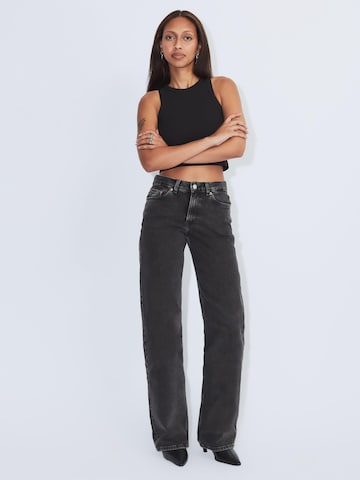 Dr. Denim Regular Jeans 'Echo High Straight' in Zwart