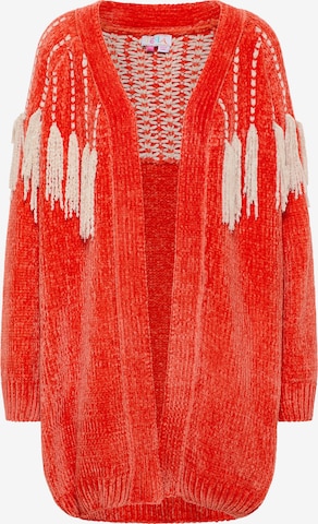 IZIA Knit cardigan in Orange: front