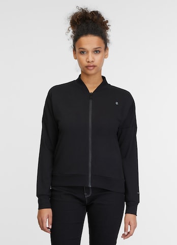 Ragwear Zip-Up Hoodie in Black: front