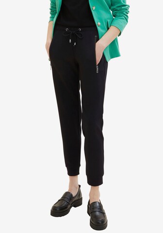 TOM TAILOR Regular Pants in Black: front