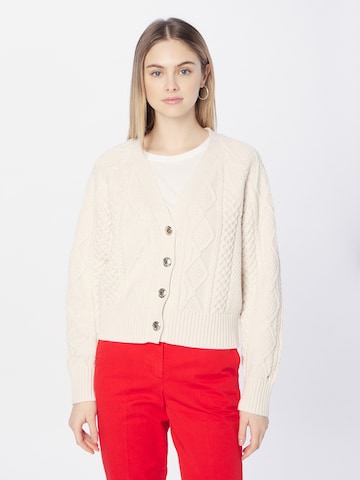 TOMMY HILFIGER Knit Cardigan in White: front