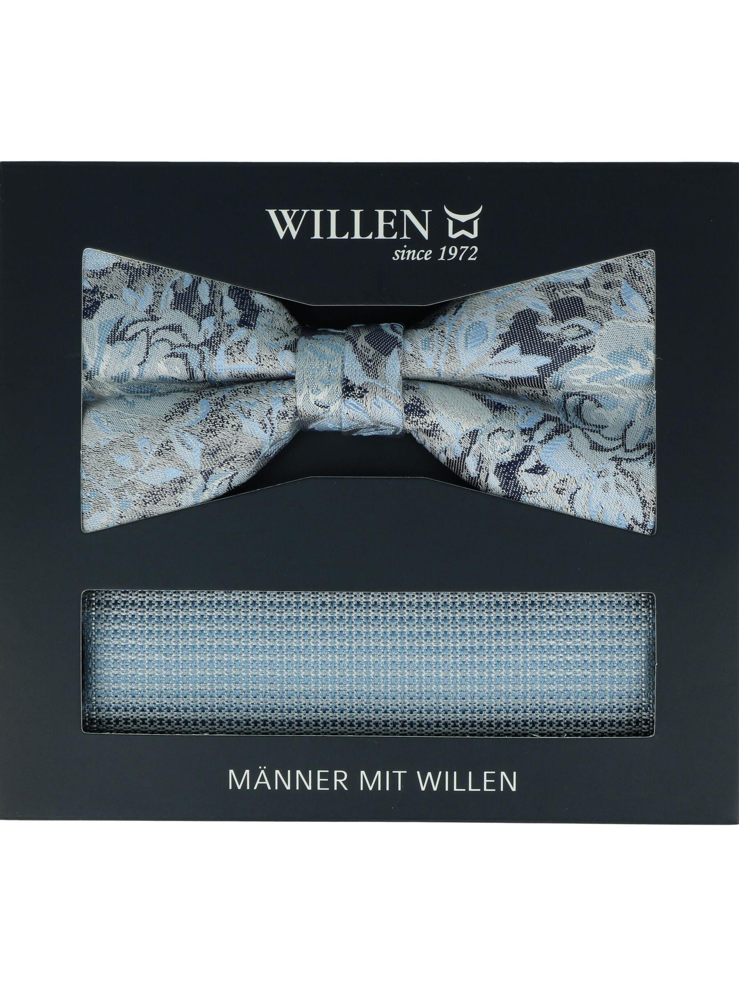 WILLEN Bow Tie 'Set Floral/ Uni' in Blue