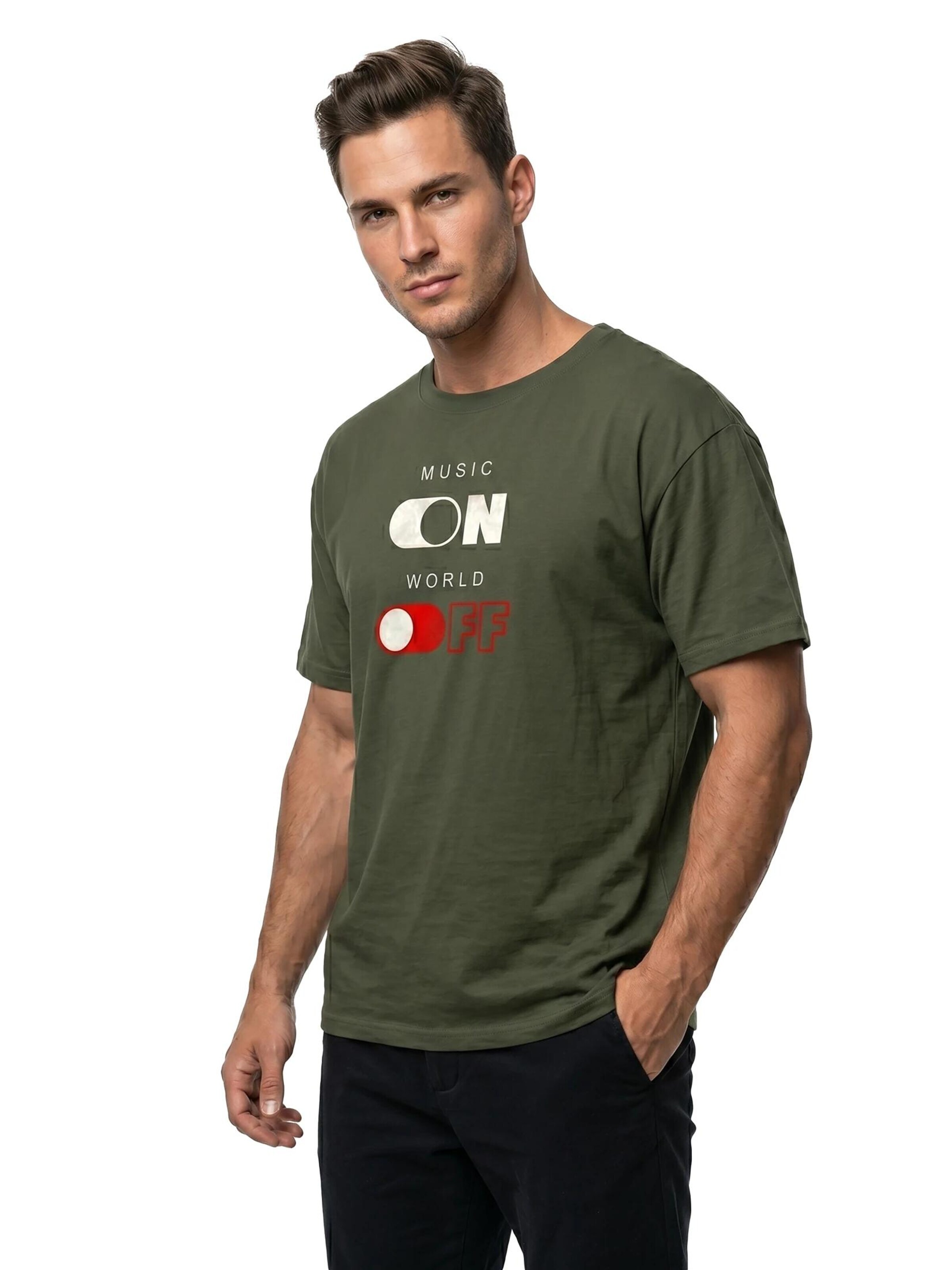 MAKAYA Shirt 'World Off' in Green