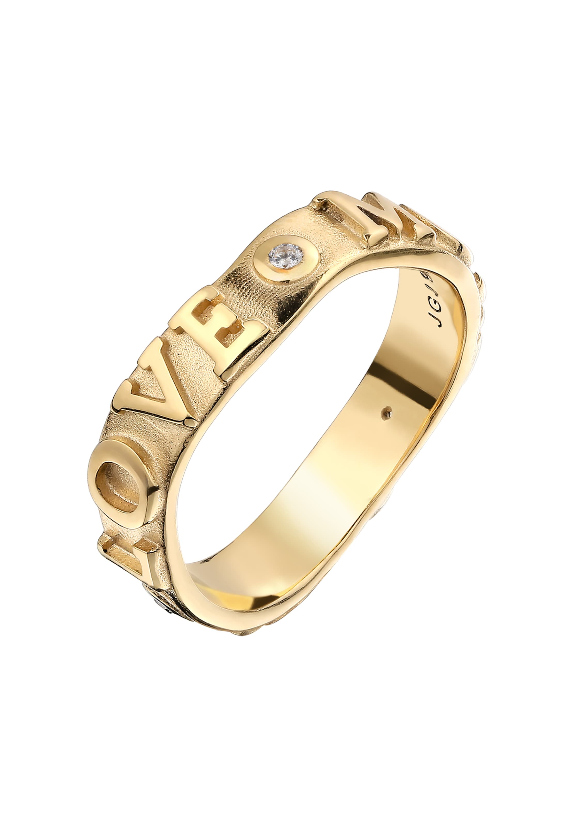 ELLI Ring 'LOVE' in Gold: front