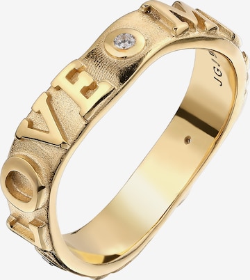 ELLI Ring 'LOVE' in Gold: front