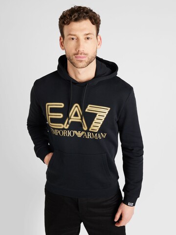 EA7 Emporio Armani Sweatshirt in Zwart: voorkant