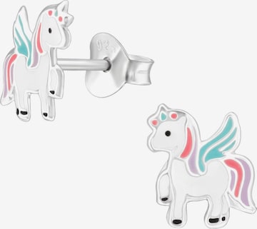 Boucles d'oreilles 'Kinder-Ohrstecker Einhorn aus Sterling Silber mit Epoxidharz' Maxte en argent : devant