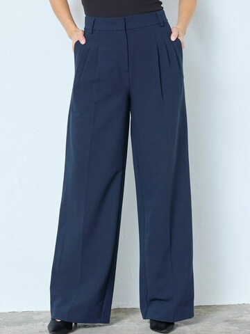 Wide Leg Pantalon 'CCVola' co'couture en bleu : devant