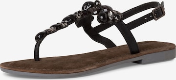 TAMARIS T-Bar Sandals in Black: front