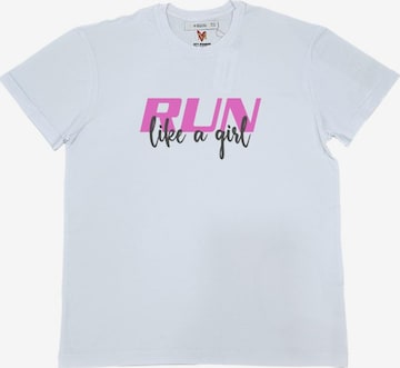 Georgiana Datcu Oversized paita 'RUN LIKE A GIRL' värissä valkoinen: etupuoli