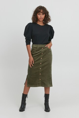 PULZ Jeans Skirt in Green