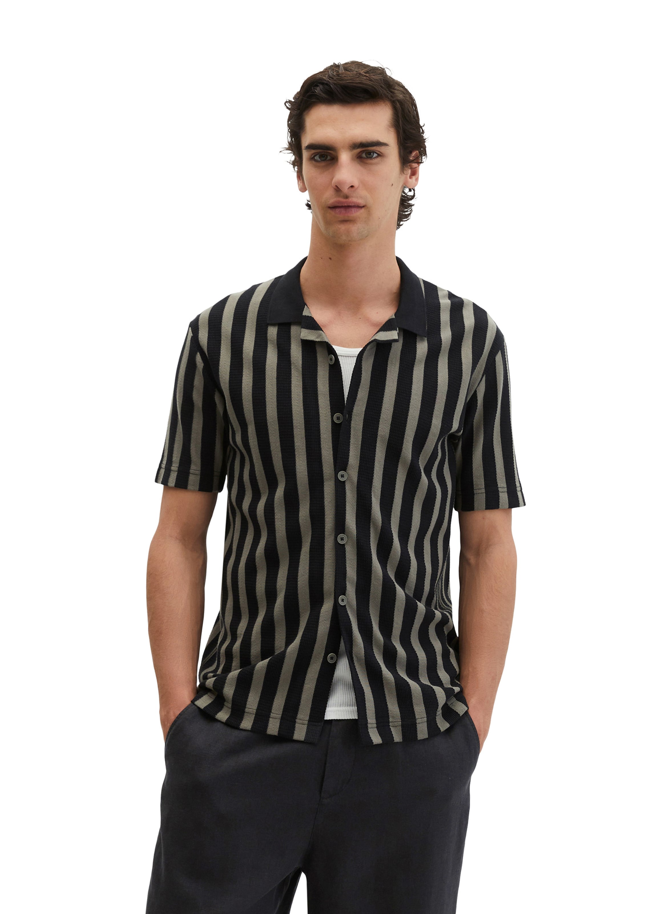 Marc O'Polo Regular fit Overhemd in Zwart: voorkant
