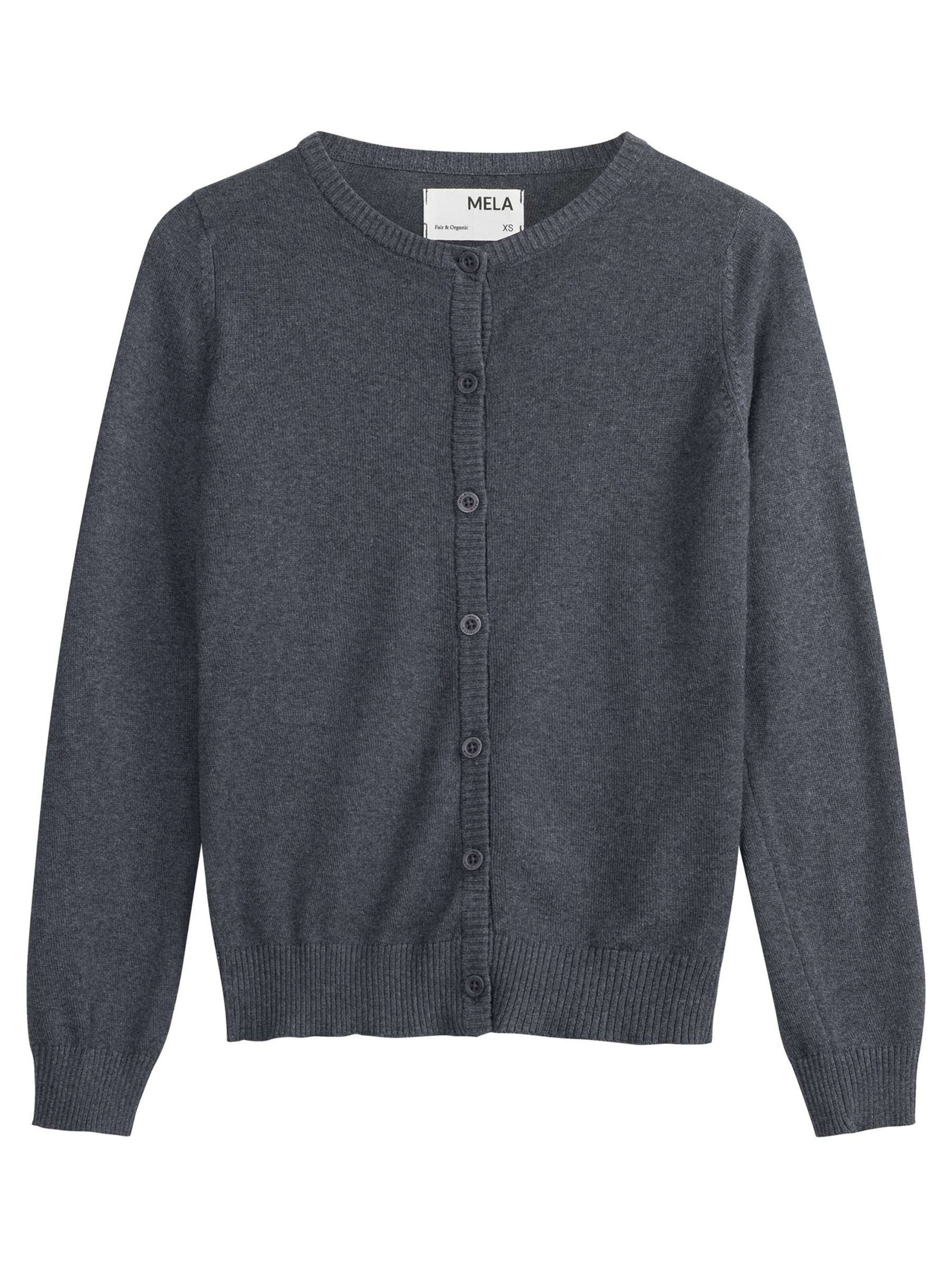 MELA Strickjacke 'Nameen' in Grau: Vorderseite