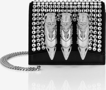 Philipp Plein - Bolso de noche ' Skull ' en plata: frente