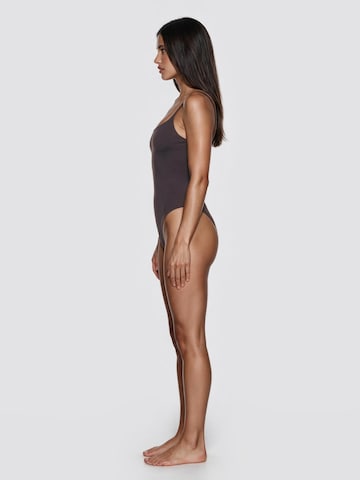GOD SAVE QUEENS Body 'Second Skin Square-Neck Bodysuit' – hnědá