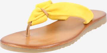 Bata T-Bar Sandals in Yellow: front