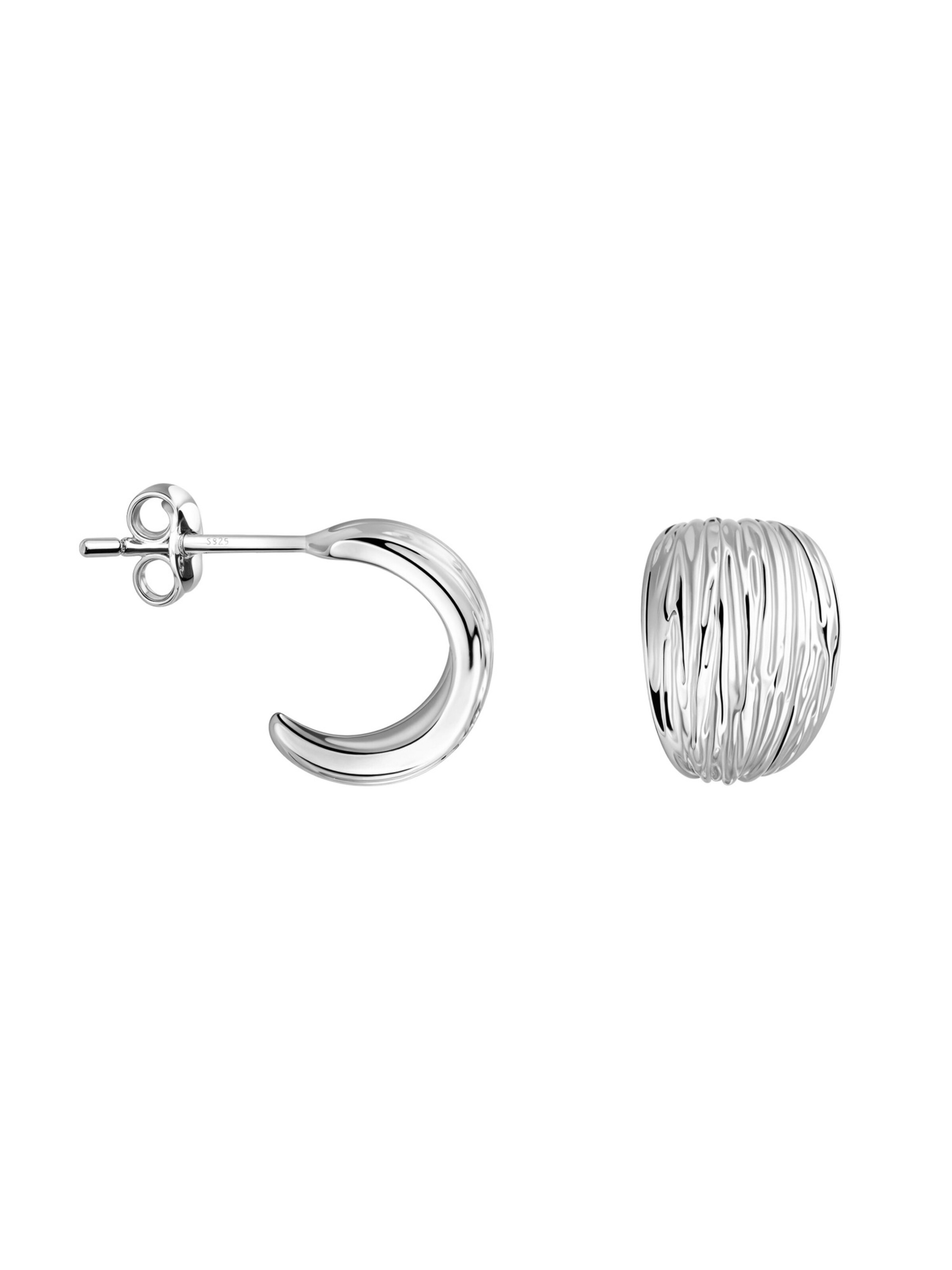 Sofia Milani Ohrringe 'Brushed'‌‌‌‌‌‌‌‌‌‌ in Silber: Vorderseite