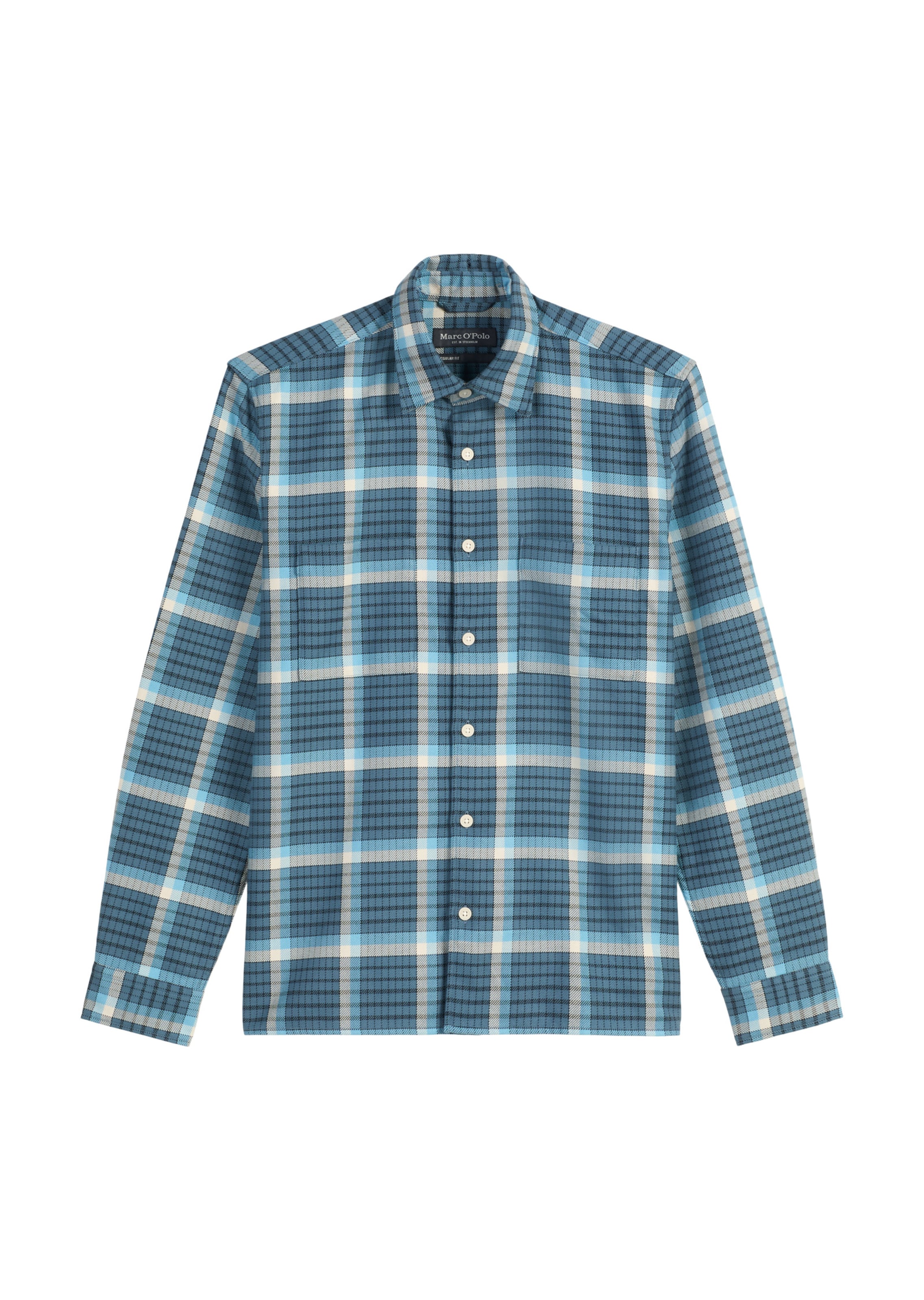 Marc O'Polo Button Up Shirt in Light blue / Dark blue / Black / Off white, Item view