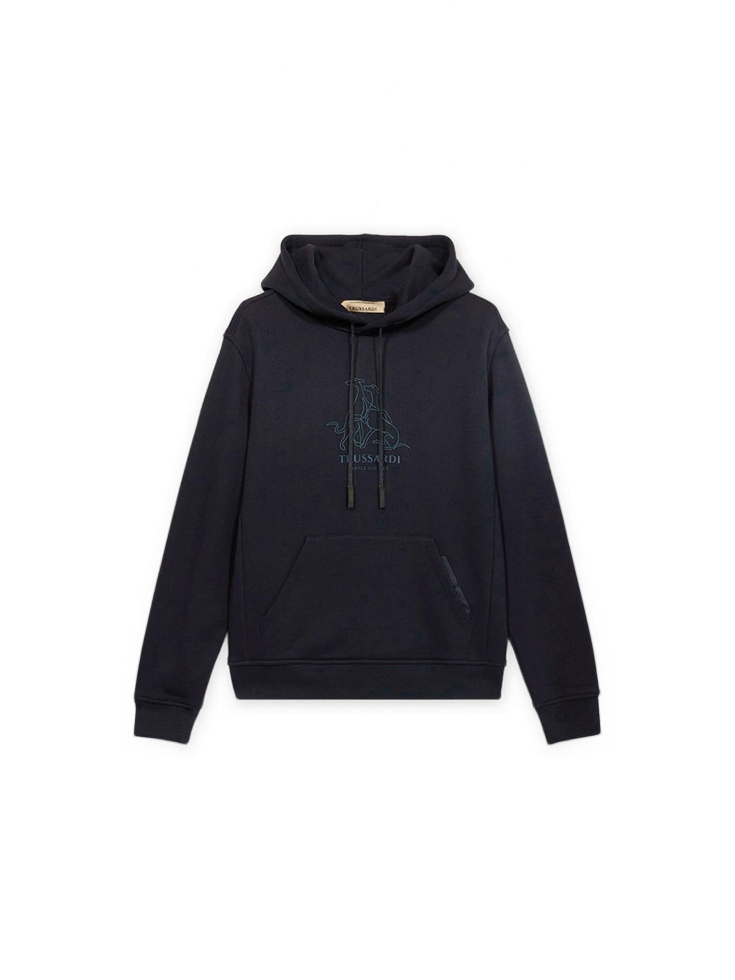 Sweat-shirt Trussardi en bleu : devant