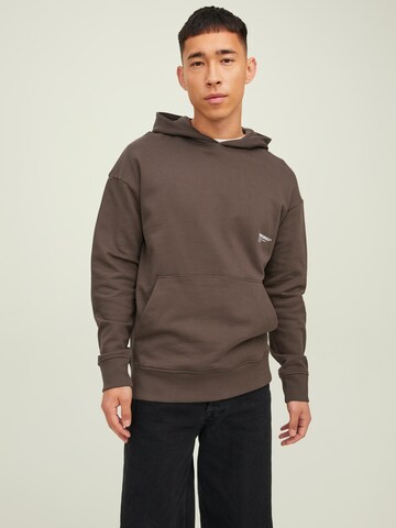 JACK & JONES Sweatshirt 'CLEAN' in Brown: front