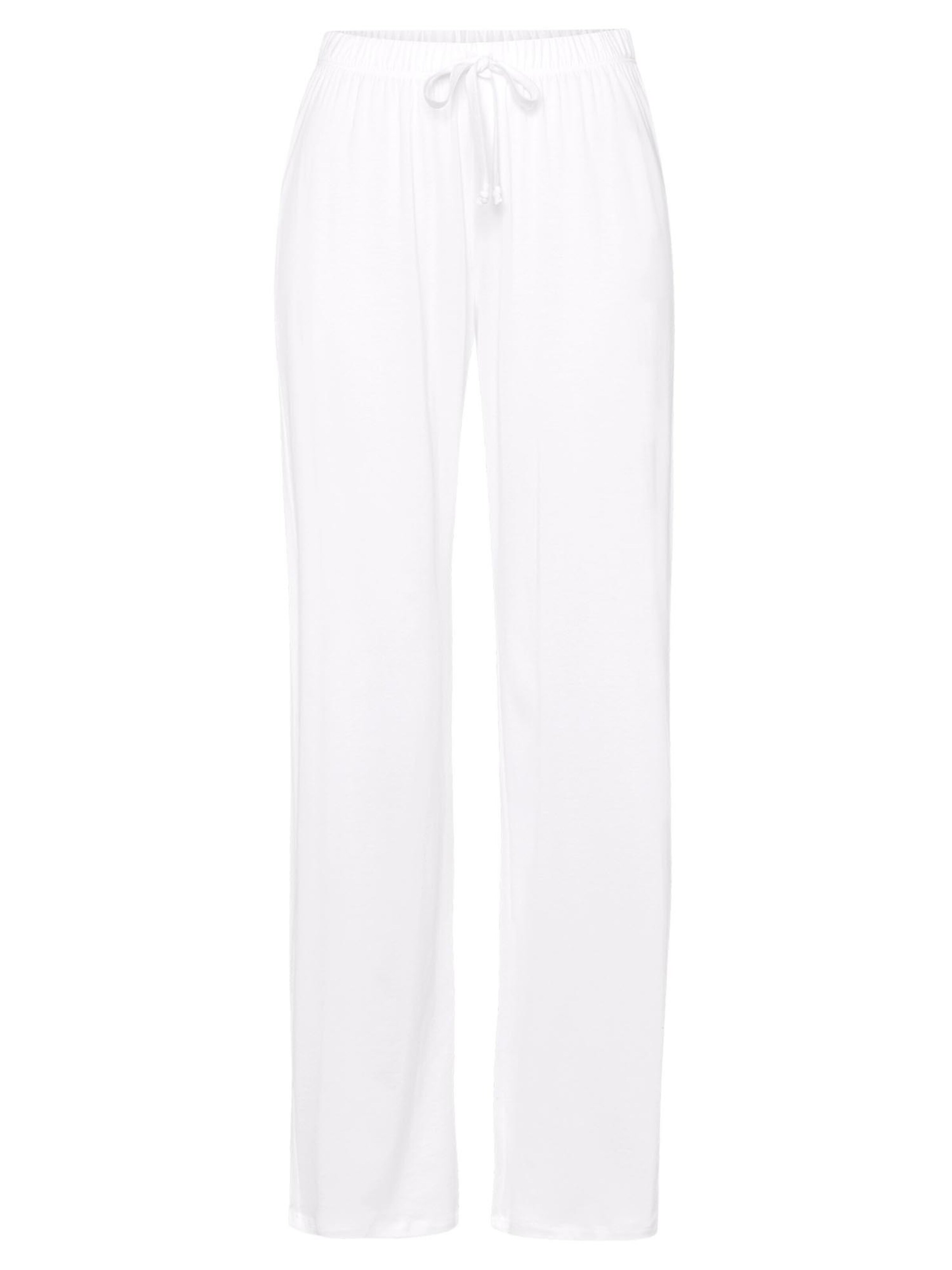 Hanro Pajama Pants 'Cotton Deluxe' in White: front