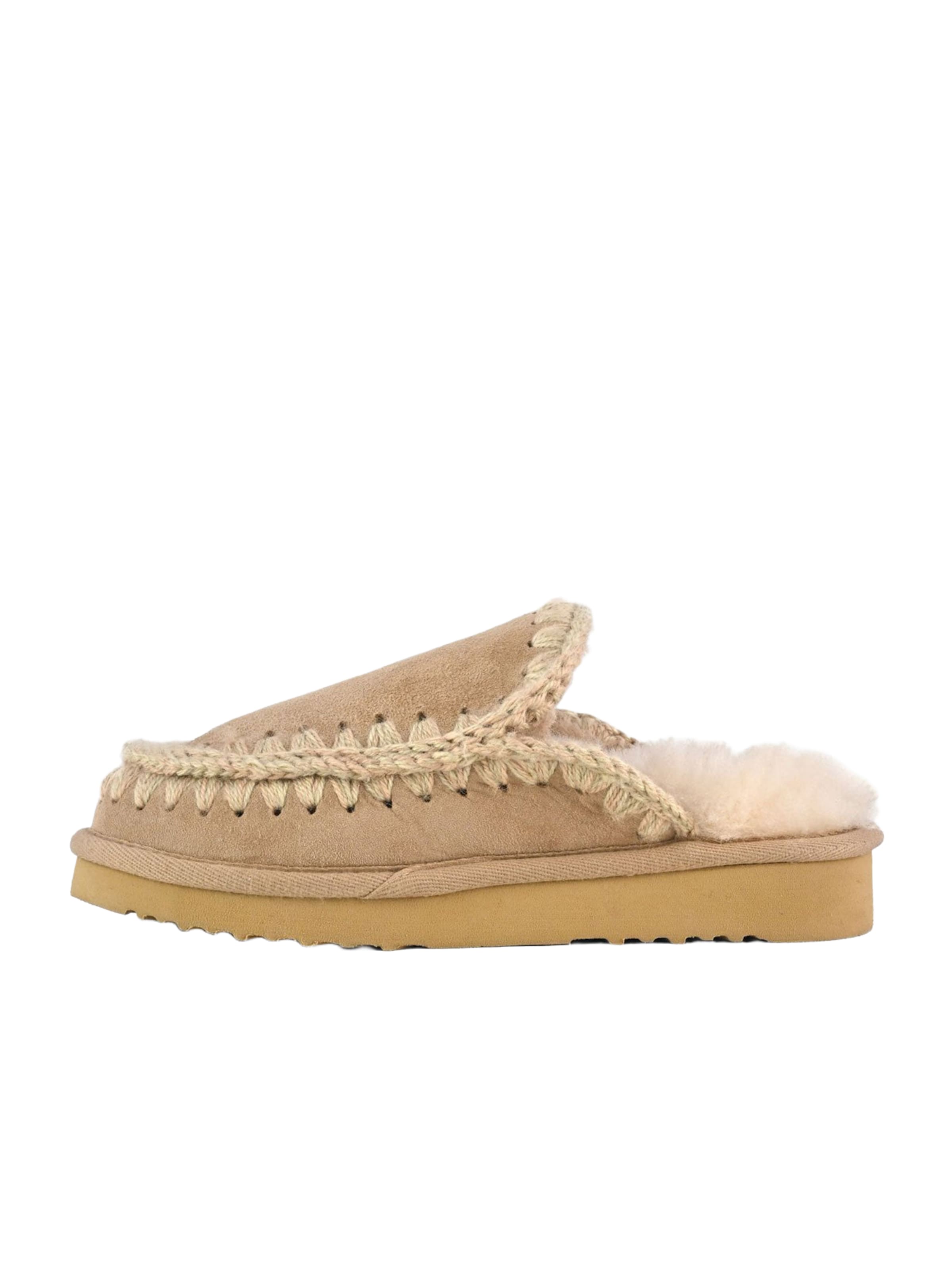 Pantoufle 'Eskimo' MOU en beige : devant