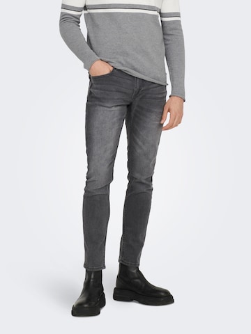 Only & Sons Skinny Jeans 'Warp' i grå: framsida