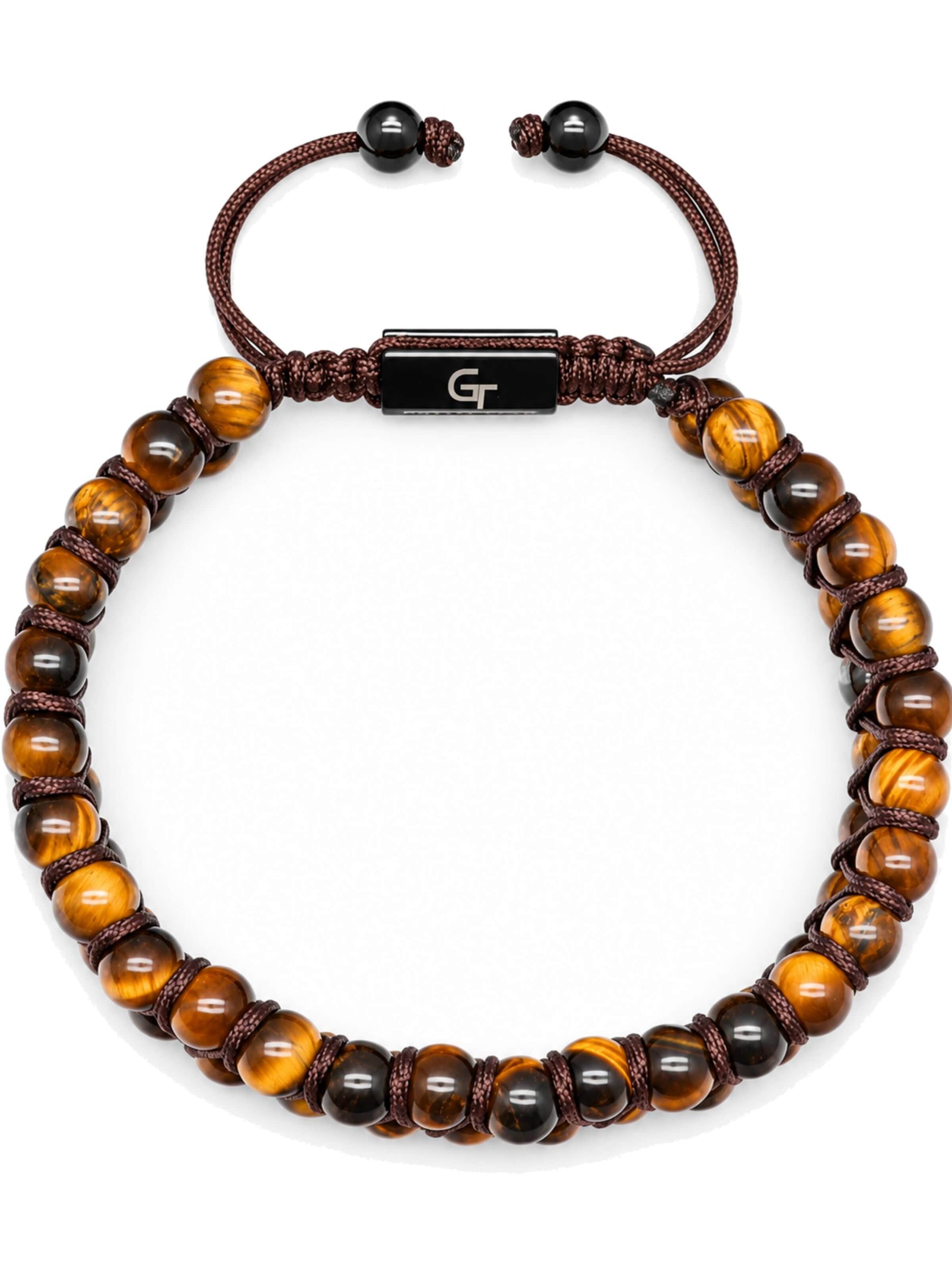 GT Collection Náramek 'Tiger Eye Double-Row' – hnědá