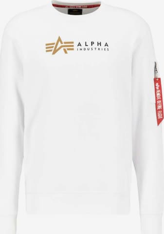 ALPHA INDUSTRIES Sweatshirt 'Alpha Label' in White: front