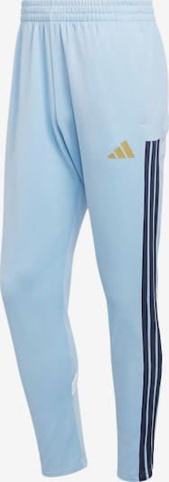 Sportinės kelnės 'TIRO' iš ADIDAS SPORTSWEAR, spalva – tamsiai mėlyna / šviesiai mėlyna / garstyčių spalva, Prekių apžvalga