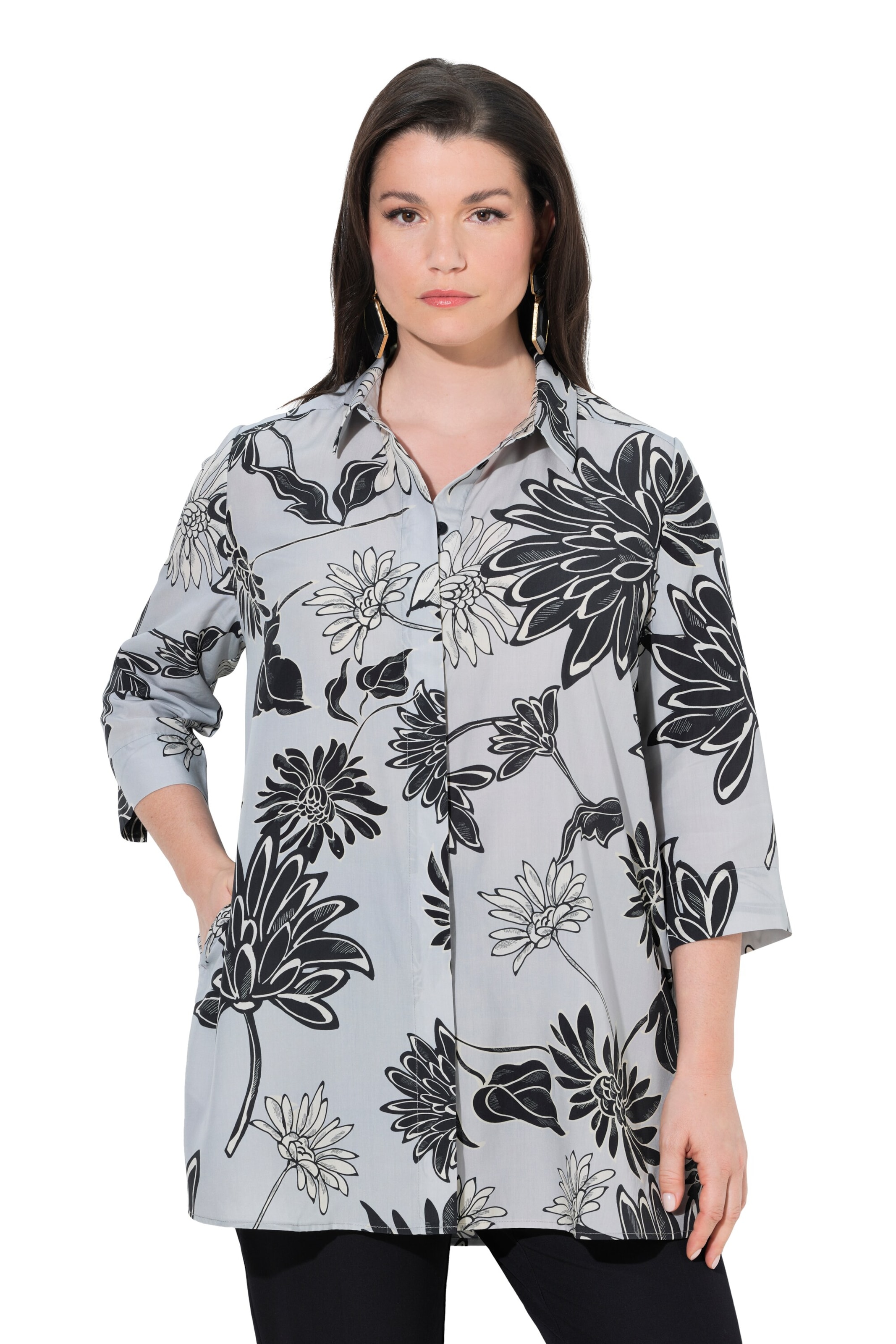 Ulla Popken Bluse in Grau: Vorderseite