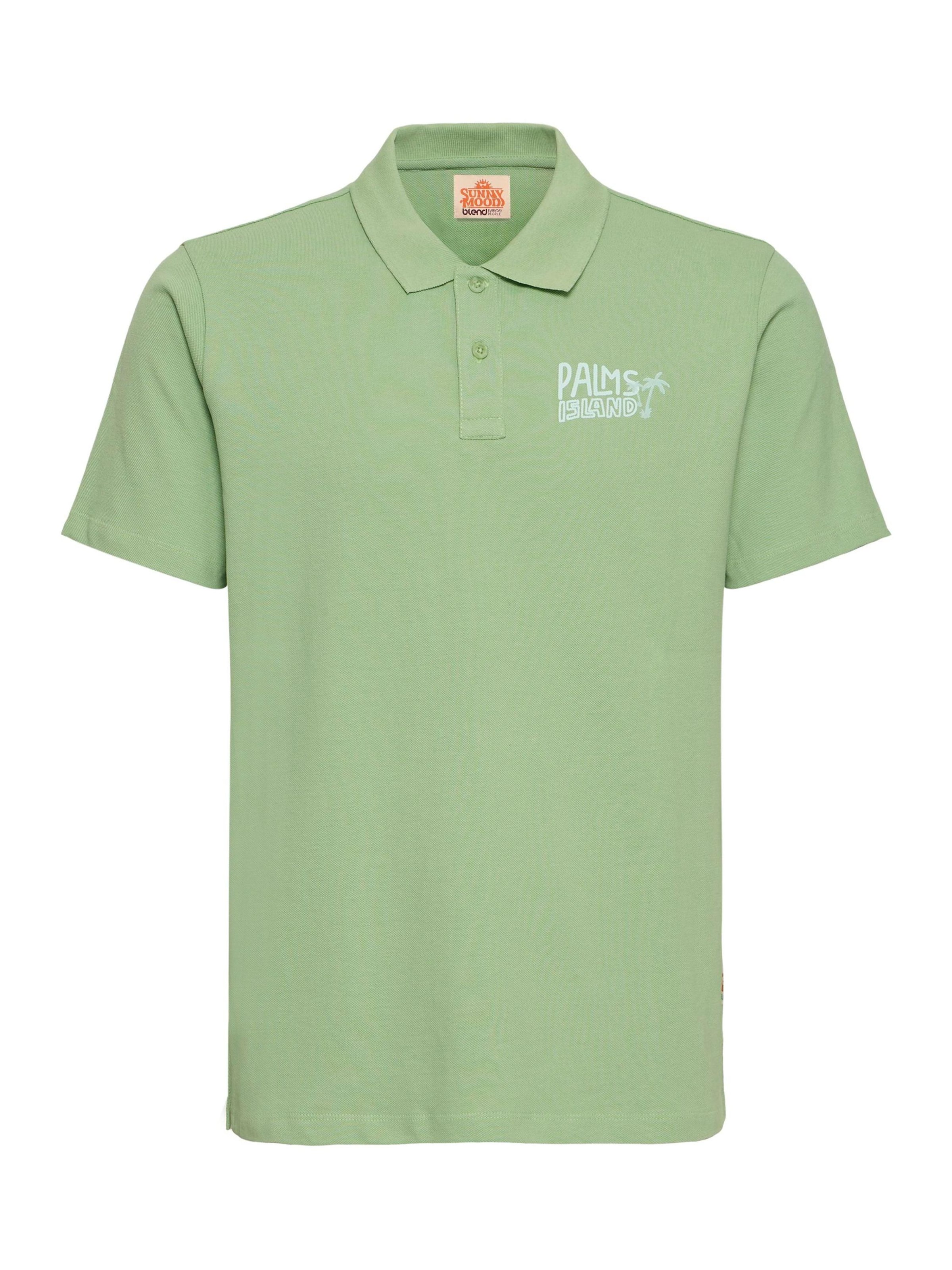 BLEND Shirt ' BHMaille Polo ' in Groen: voorkant