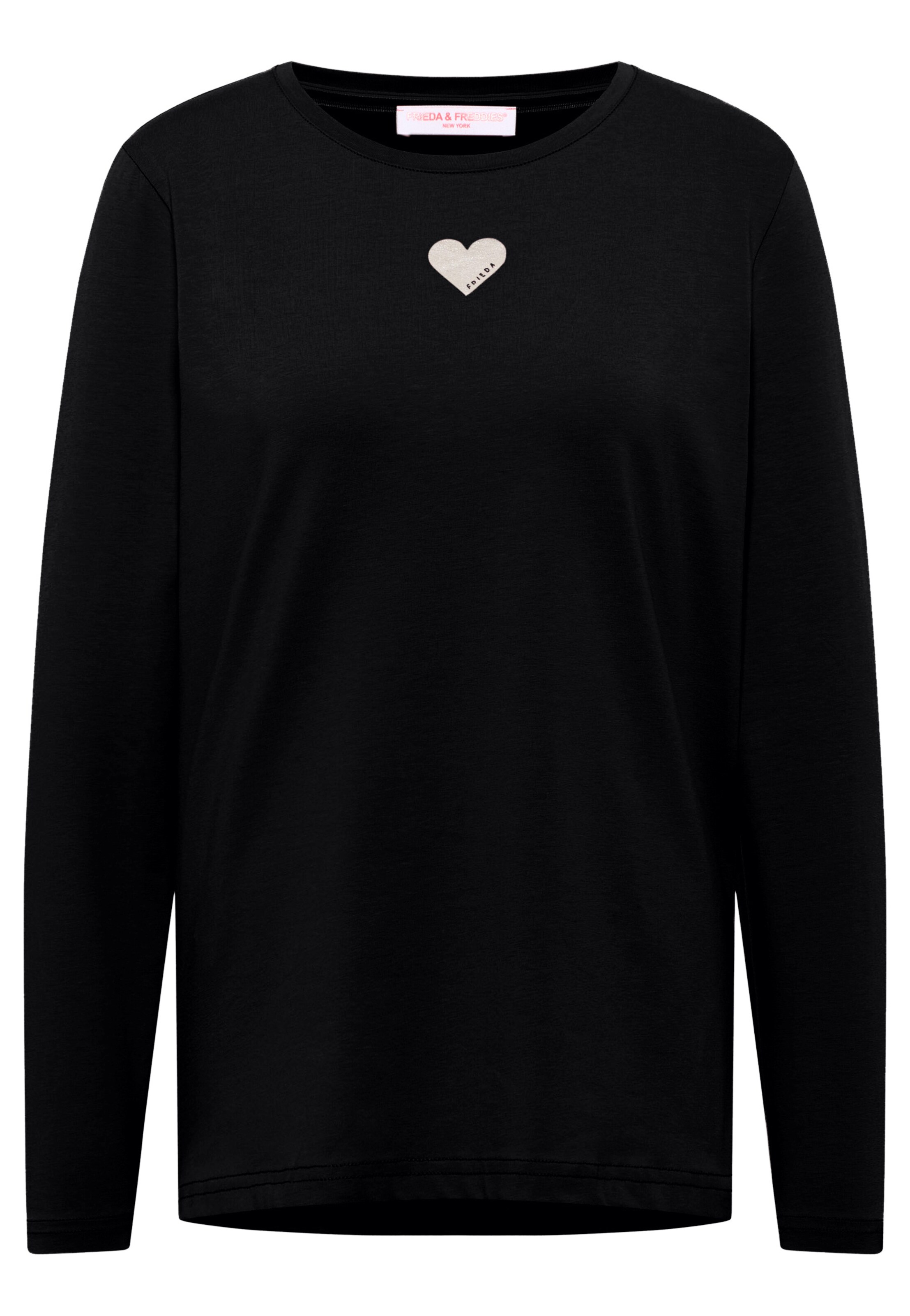 Frieda & Freddies NY Langarmshirt in Schwarz: Vorderseite