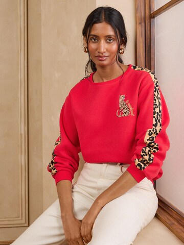 love & roses Sweatshirt i röd