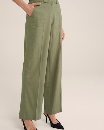 WE Fashion - Perna larga Calças com vincos em verde