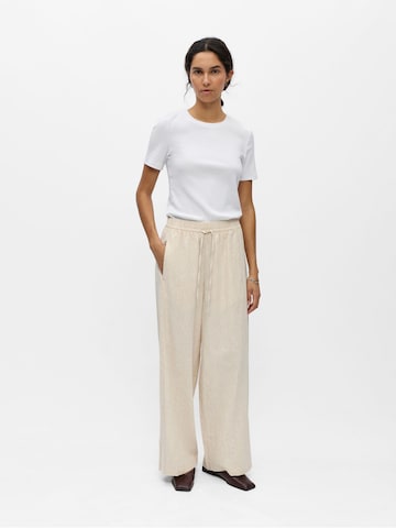 OBJECT Wide Leg Bukser 'OBJKadie' i beige