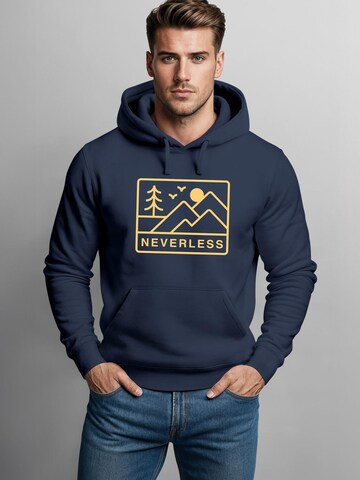 Neverless Sweatshirt 'Berge' in Blue