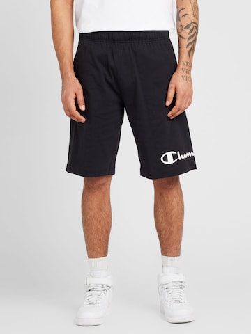 Regular Pantaloni de la Champion Authentic Athletic Apparel pe negru: față