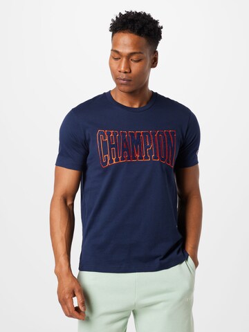 Champion Authentic Athletic Apparel T-Shirt in Blau: Vorderseite