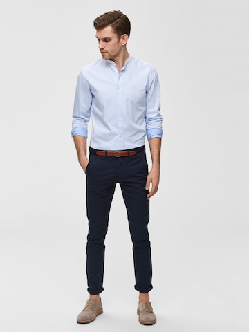 SELECTED HOMME - Slimfit Calças chino 'SHHYARD SLIM FIT' em azul