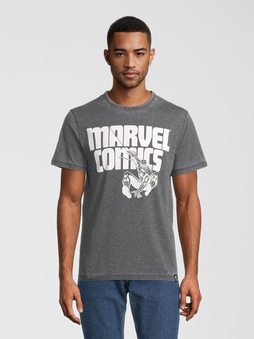 Recovered Shirt 'Marvel Comics' in Grijs: voorkant