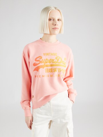 Sweat-shirt Superdry en rose : devant