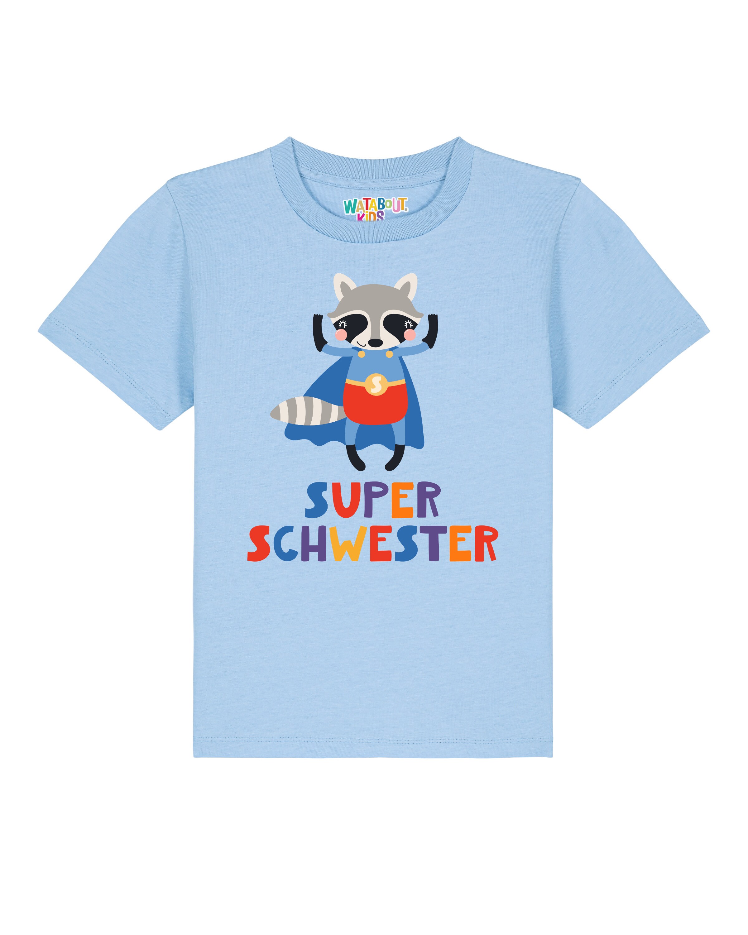T-Shirt 'Superschwester' watabout.kids en bleu : devant