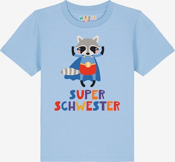 T-Shirt 'Superschwester' watabout.kids en bleu : devant