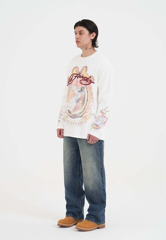 Ed HardySweater majica 'Ride Into Hell' - bijela boja